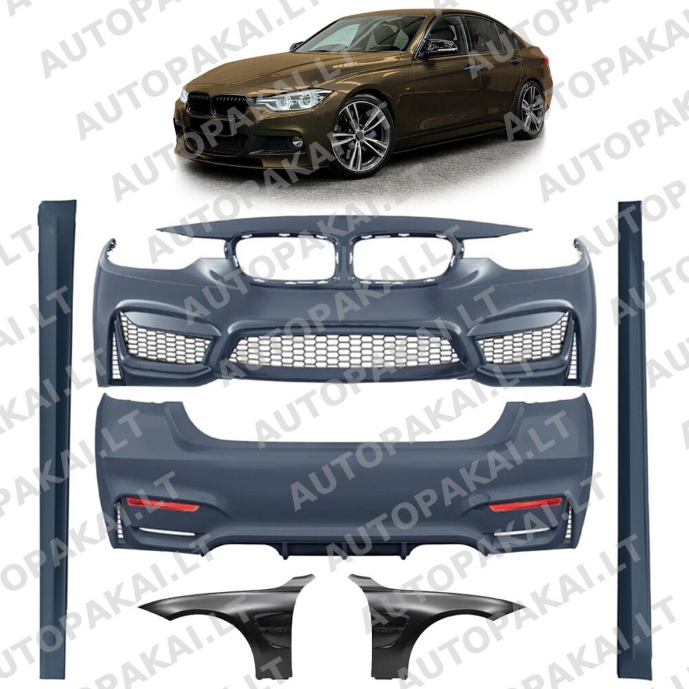 Bodykit Bumper Set + Fenders PDC SRA suitable for BMW 3 F30 Sedan 12-18