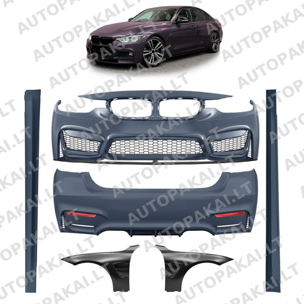 Bodykit Bumper Set + Fenders Spoiler PDC SRA suitable for BMW 3 F30 Sedan 12-18