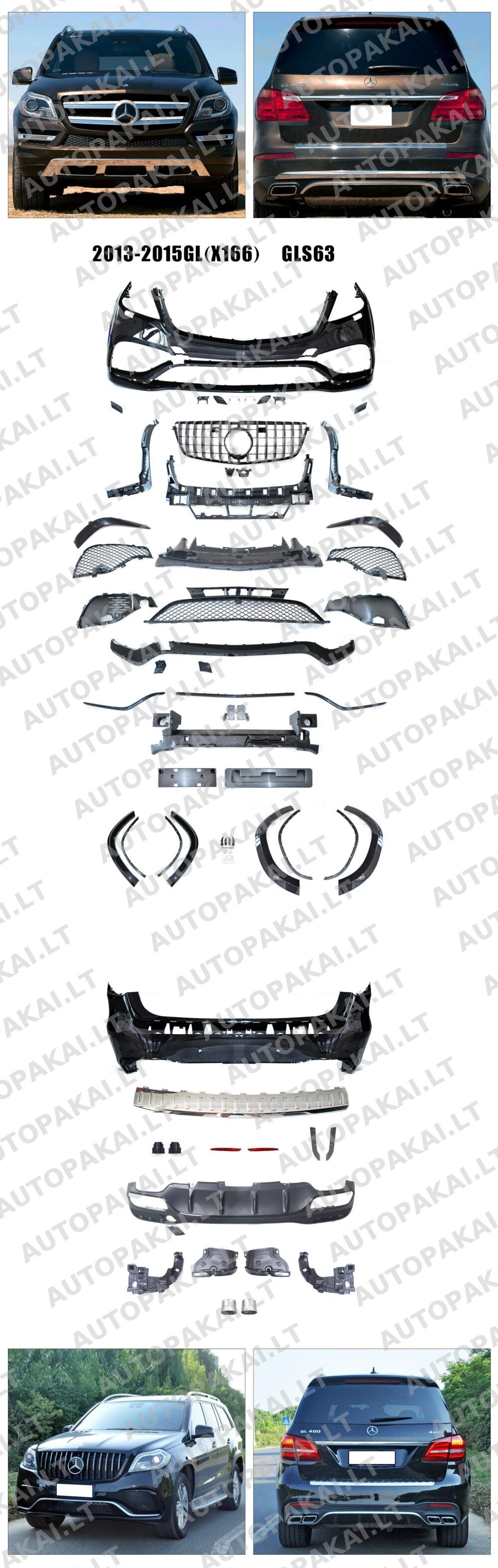 Full Body Kit suitable for Mercedes GLS-Class X166 2012-2015