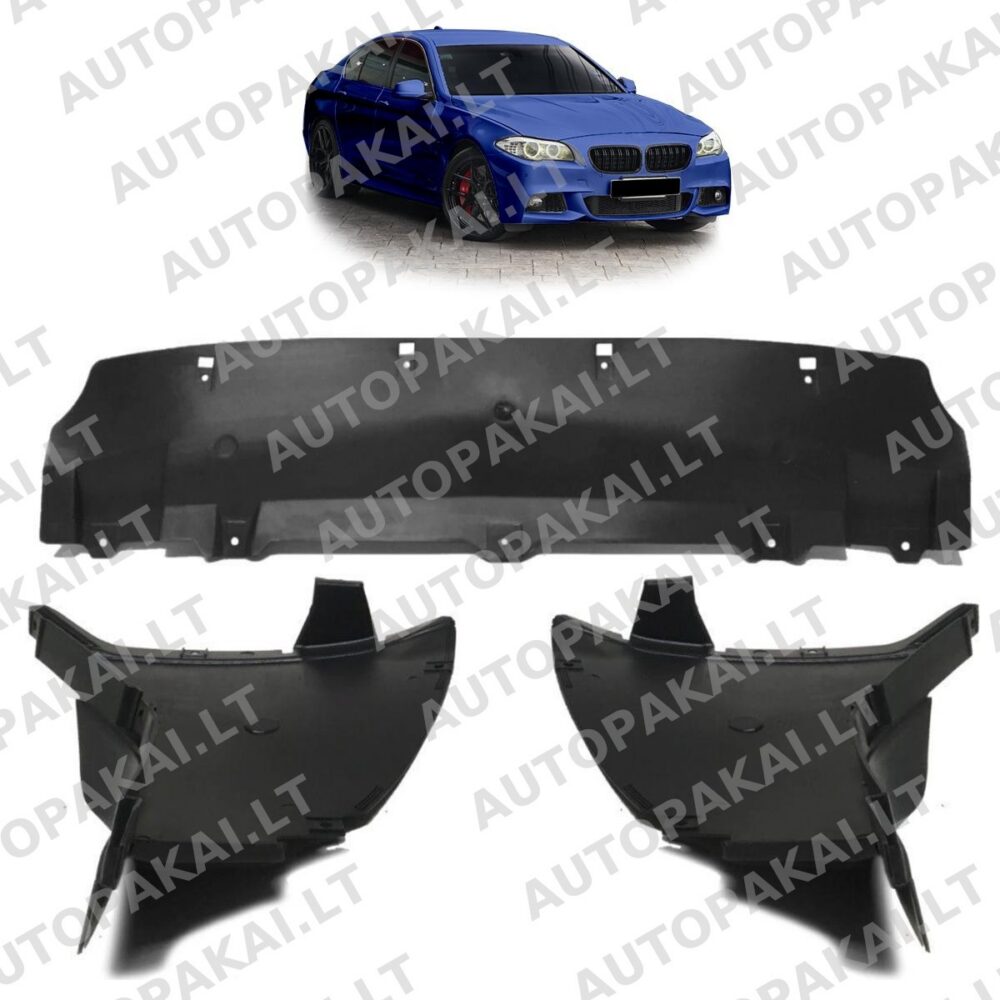 Front Bumper Underbody Protection Set for BMW 5 (F10,F11) 2010-2017