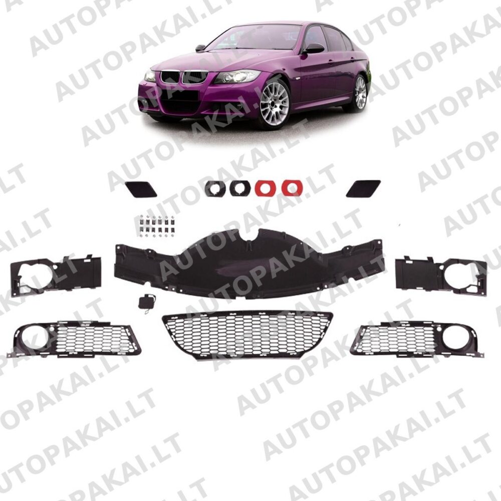 Front Bumper Set of Accessories for BMW 3 (E90,E91) Pre-Facelift 2005-2008