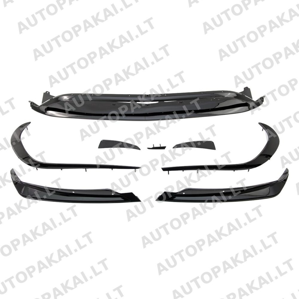 Front Bumper Spoiler Set Gloss Black suitable for MERCEDES A-Class W176 15-18