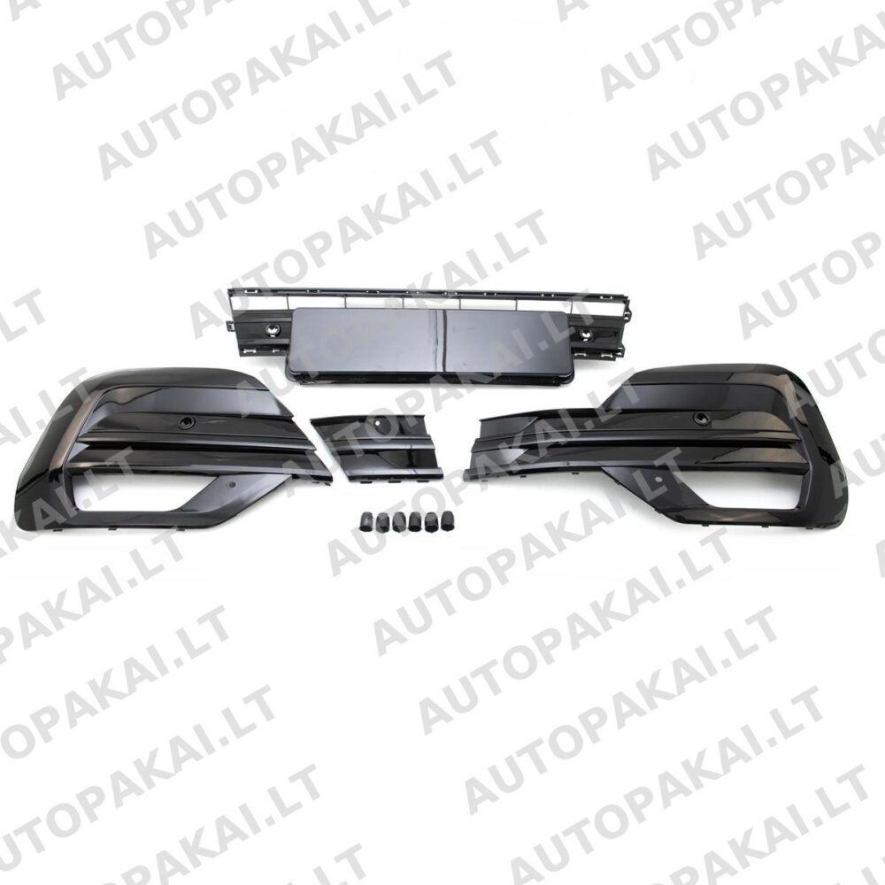 Front Bumper Grille lower Kit 4 PDC holes Gloss Black for VW T6.1 19-24