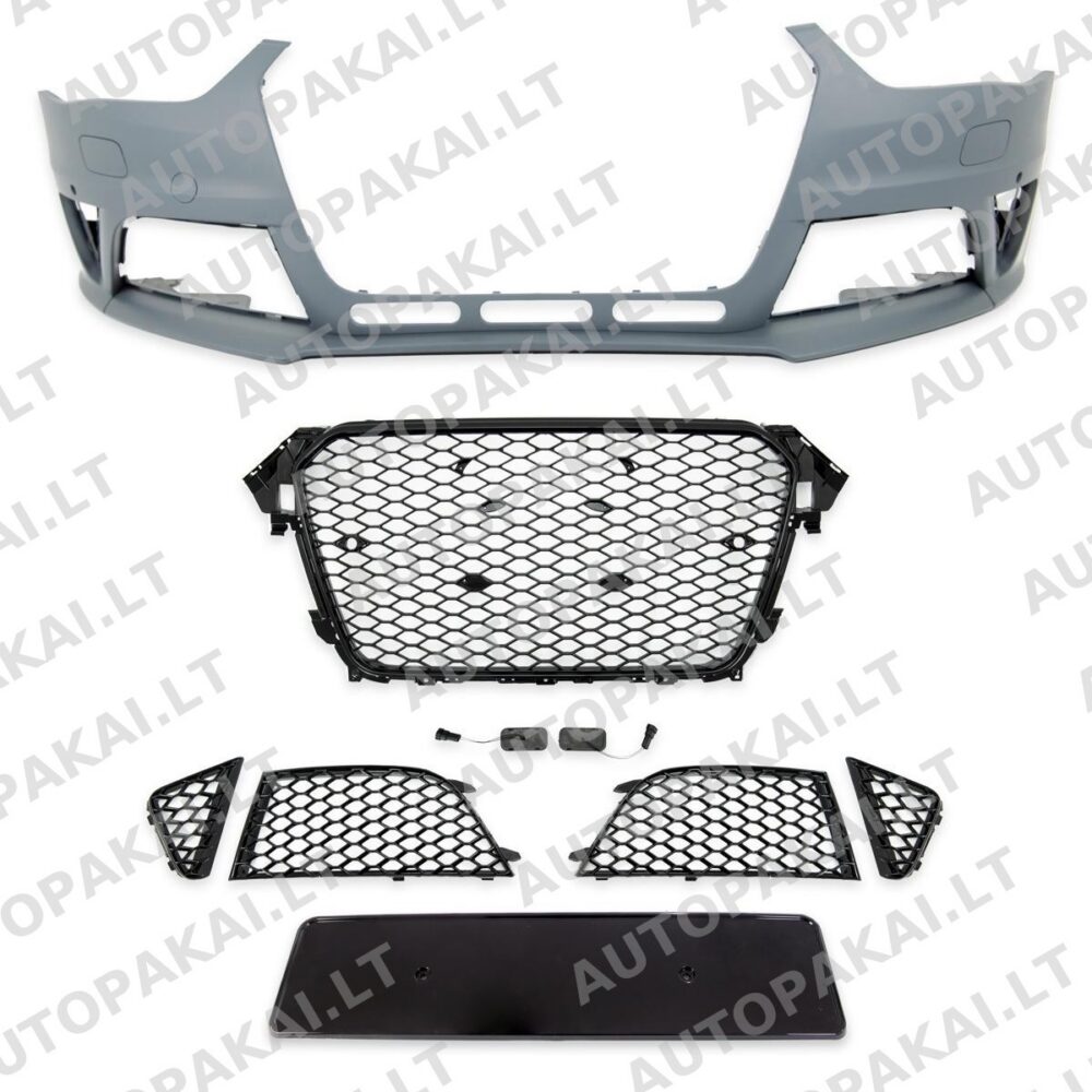 Front Bumper + Grille PDC + SRA suitable for AUDI A4 B8 8K Sedan Avant 12-15