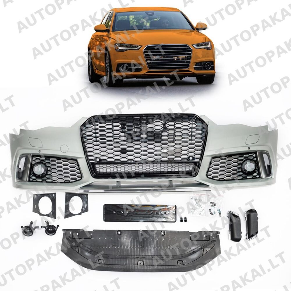 Front Bumper + Grille PDC + SRA suitable for AUDI A6 C7 4G Sedan Avant 15-18