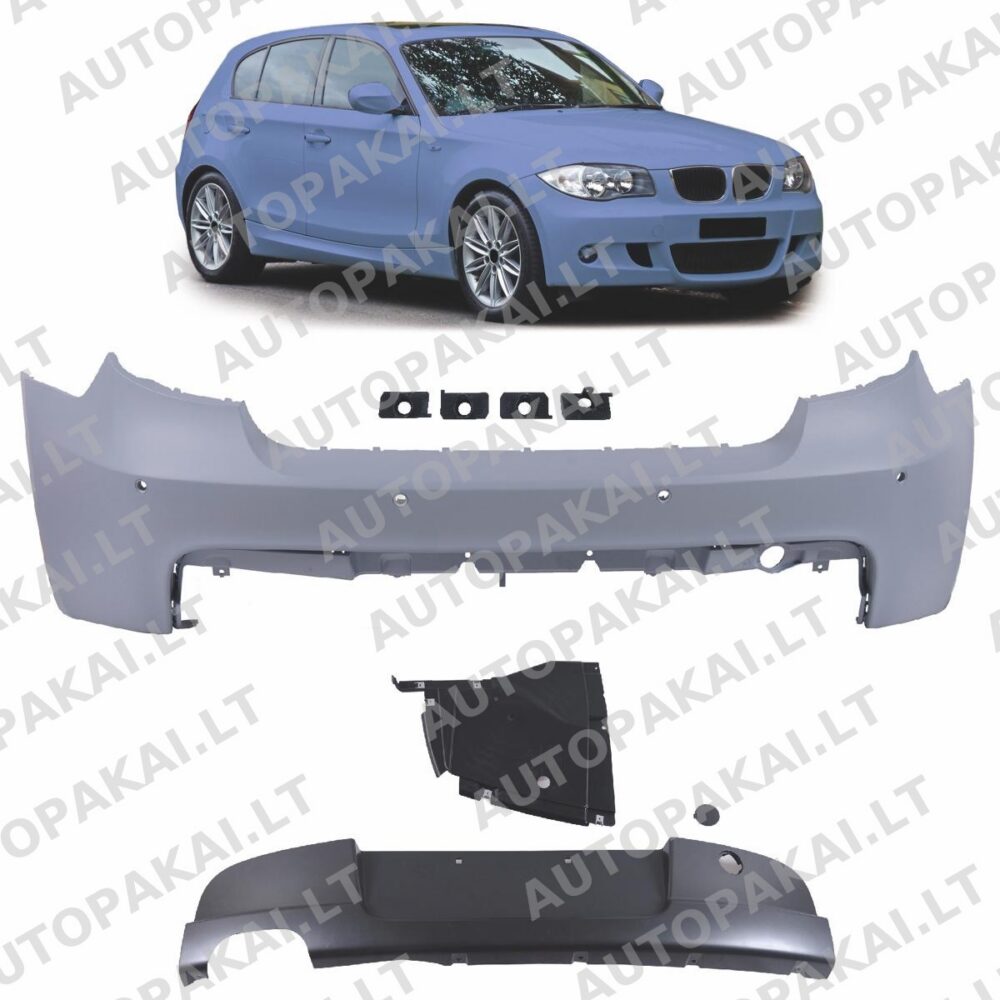 Rear Bumper + PDC Diffuser fit for BMW 1-Series E81,E87 Hatchback 04-11 -OO—