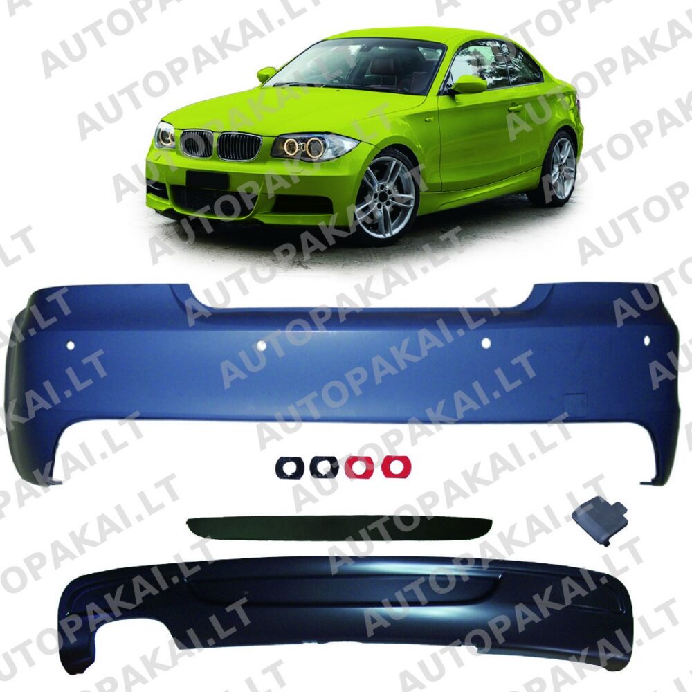 Rear Bumper + PDC Diffuser suitable for BMW 1 E82, E88 Coupe Cabrio 07-13