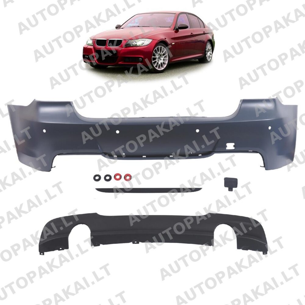 Rear Bumper PDC With Diffuser suitable for BMW 3 E90 Sedan 335 05-11