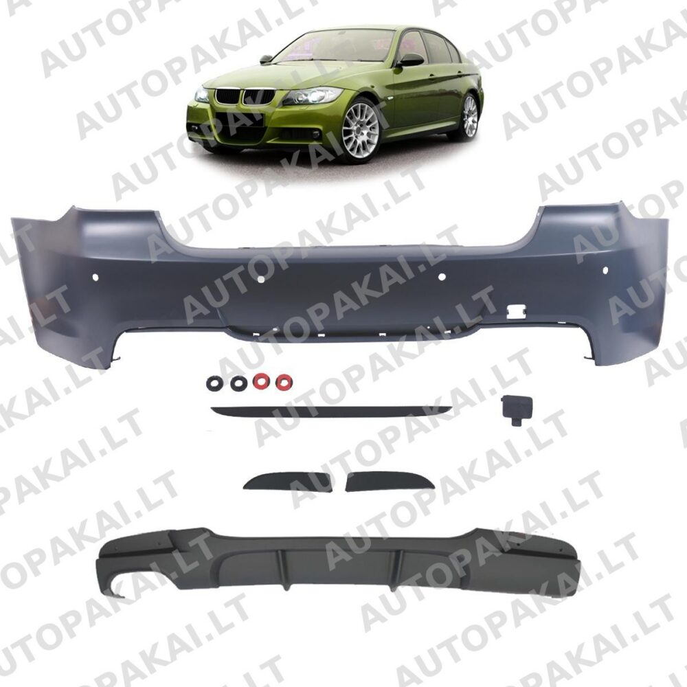 Rear Bumper PDC With Diffuser suitable for BMW 3 E90 Sedan 05-11 P