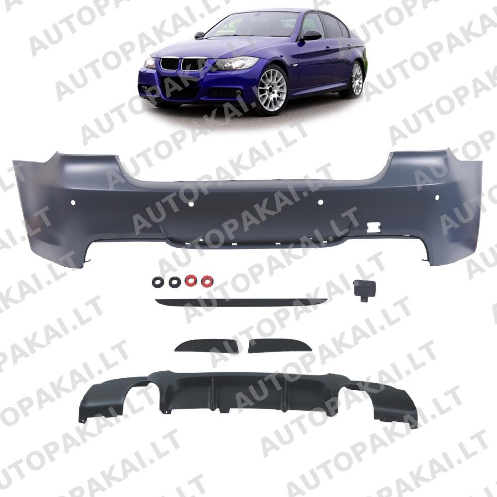 Rear Bumper PDC With Diffuser suitable for BMW 3 E90 Sedan 335 05-11 P