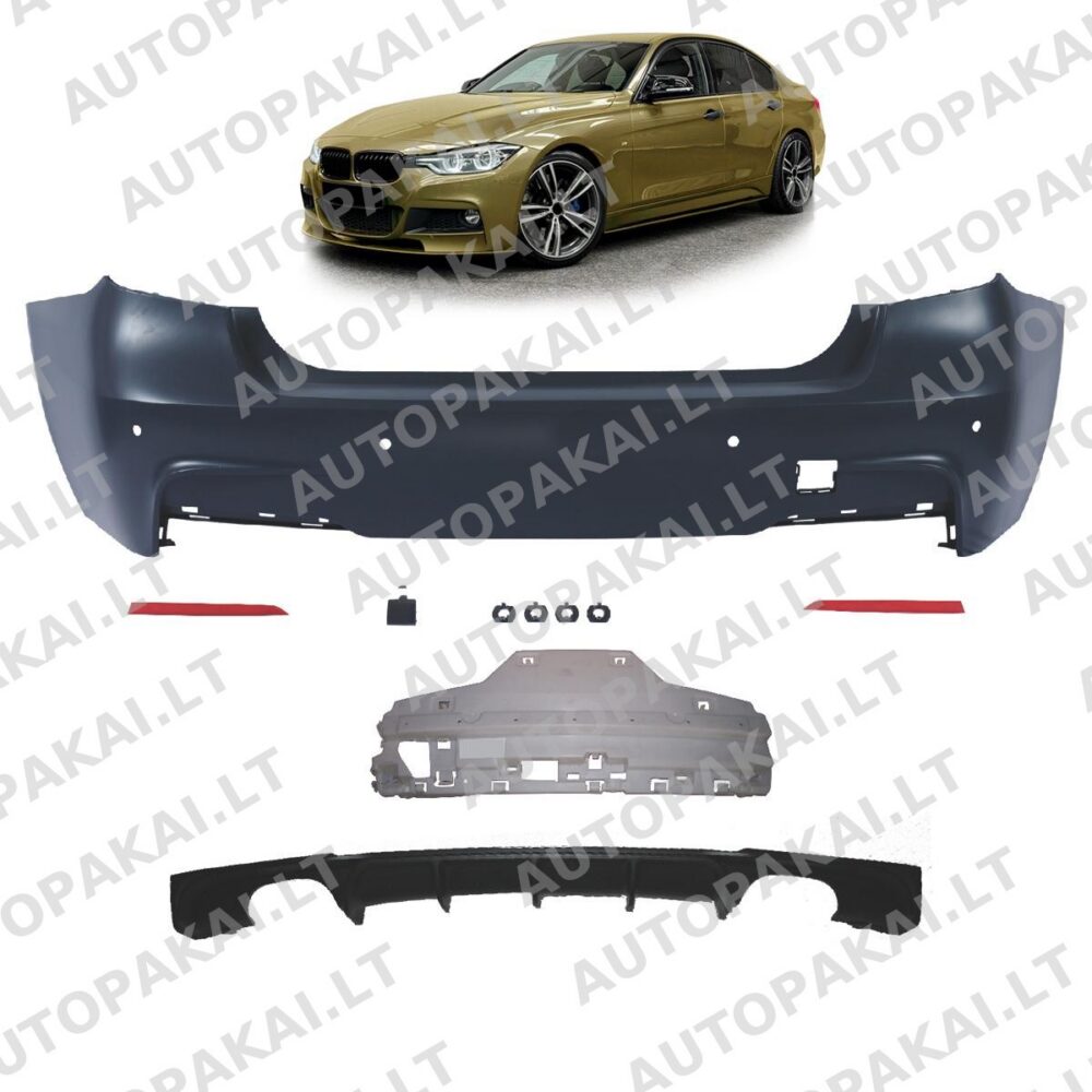 Rear Bumper With PDC Diffuser suitable for BMW 3-Series F30 11-18 -OO–OO- P