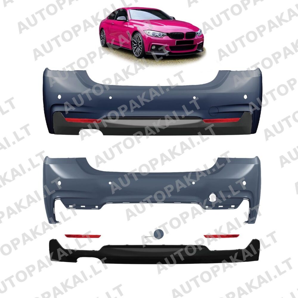 Galinio bamperio PDC + difuzorius tinka BMW 4 F32, F33 F36 GranCoupe 13-21