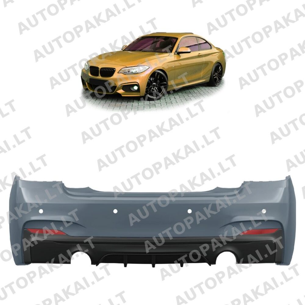 Galinis bamperis + PDC difuzorius tinka BMW F22, F23 kupė kabrioletui 13-21 -O–O-