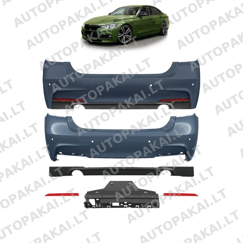 Rear Bumper With PDC Diffuser suitable for BMW 3-Series F30 Sedan 11-18 -O–O-