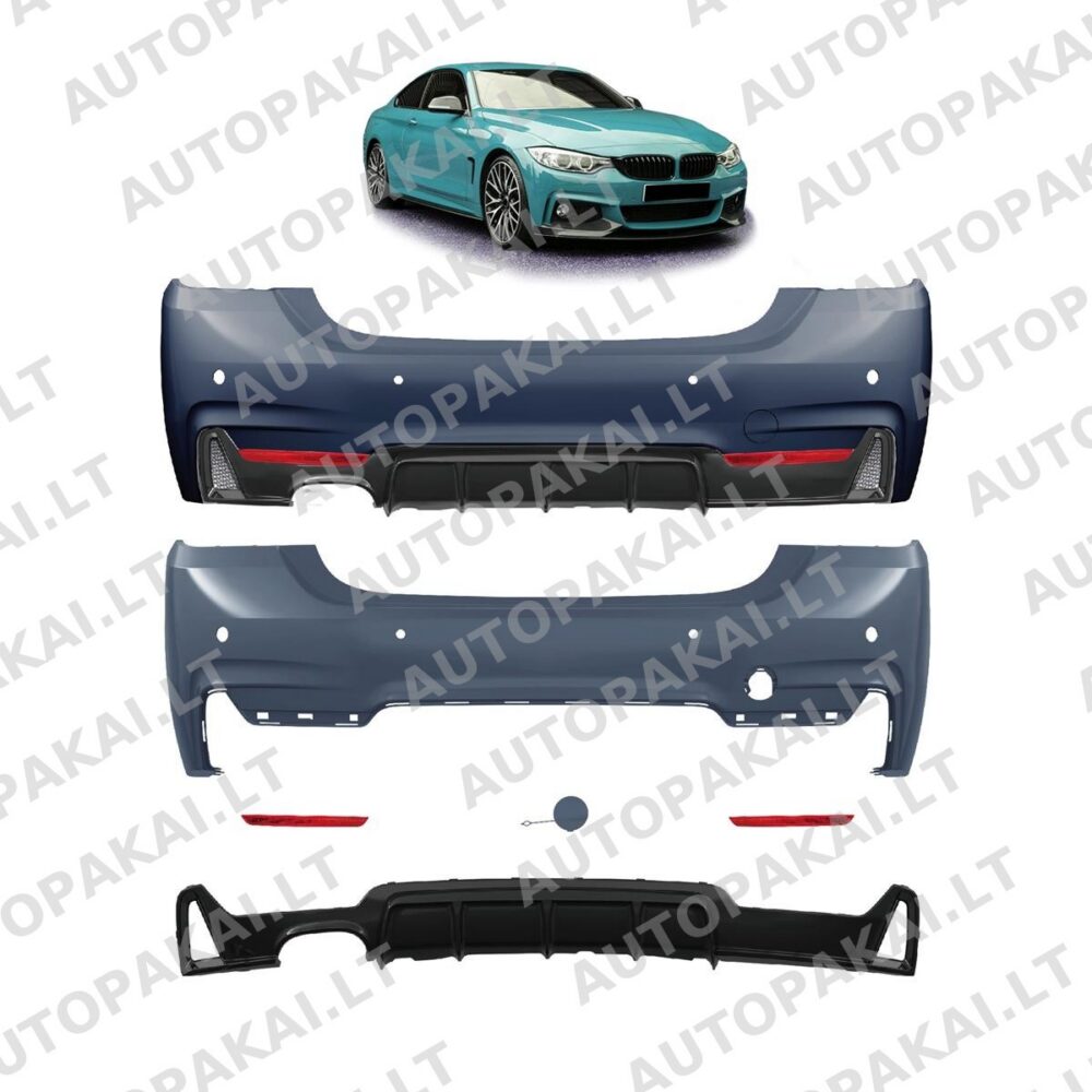 Rear Bumper PDC + Diffuser suitable for BMW 4 F32,F33 F36 GranCoupe 13-21
