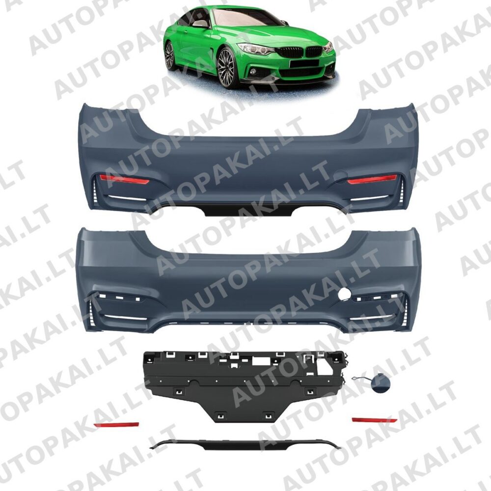 Galinis bamperis PDC + difuzorius tinka BMW 4 F32,F33 F36 GranCoupe 13-21