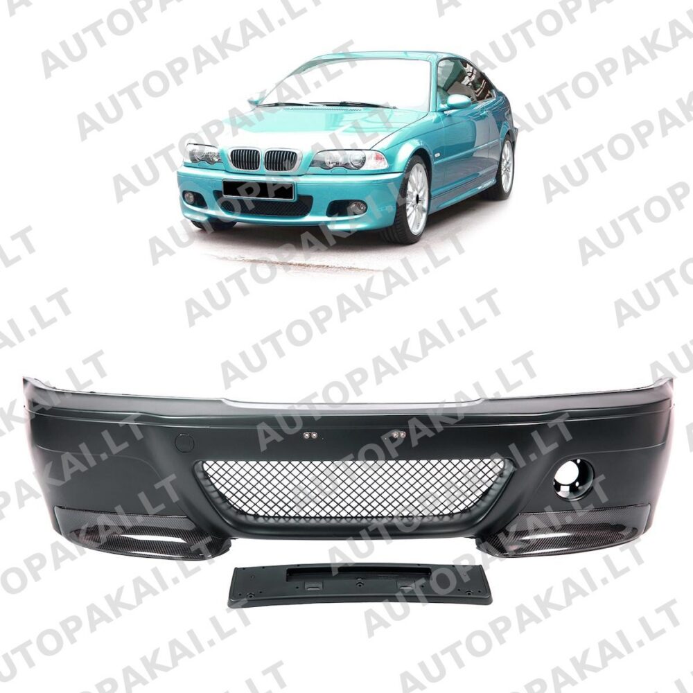 Front Bumper With Carbon Splitters suitable for BMW 3 E46 Coupe Cabrio 99-06