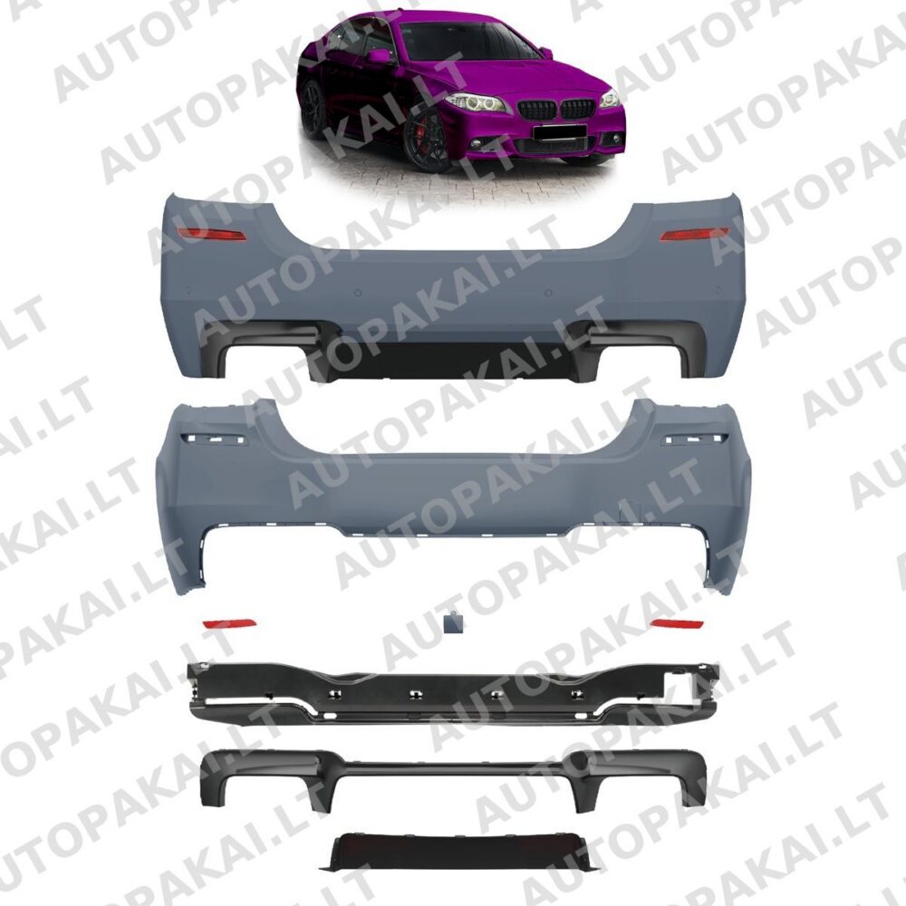 Rear Bumper with PDC Diffuser suitable for BMW 5-Series F10 Sedan 10-17