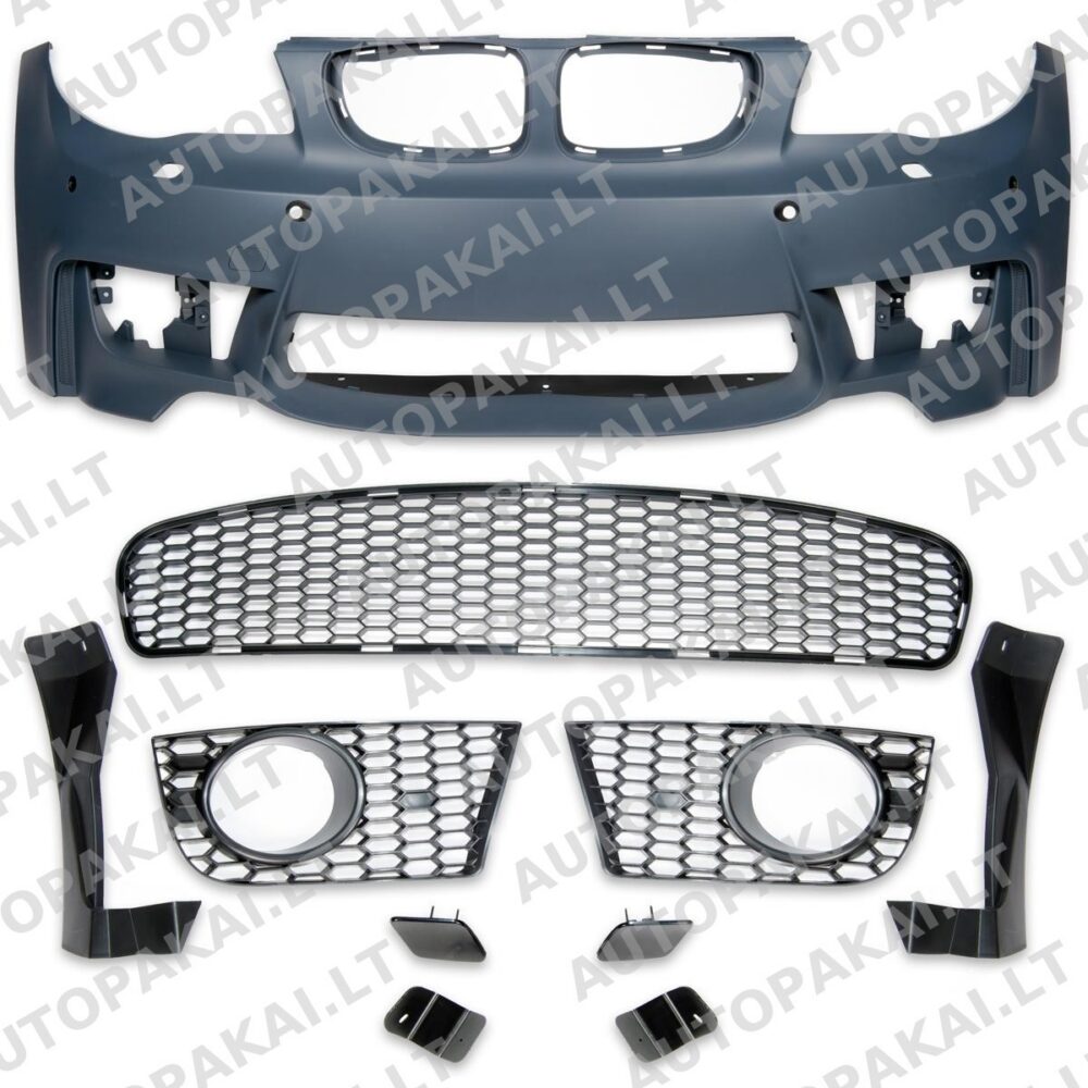 Priekinis bamperis su grotelėmis + PDC + SRA tinka BMW 1 E81, E82, E87, E88 04-12