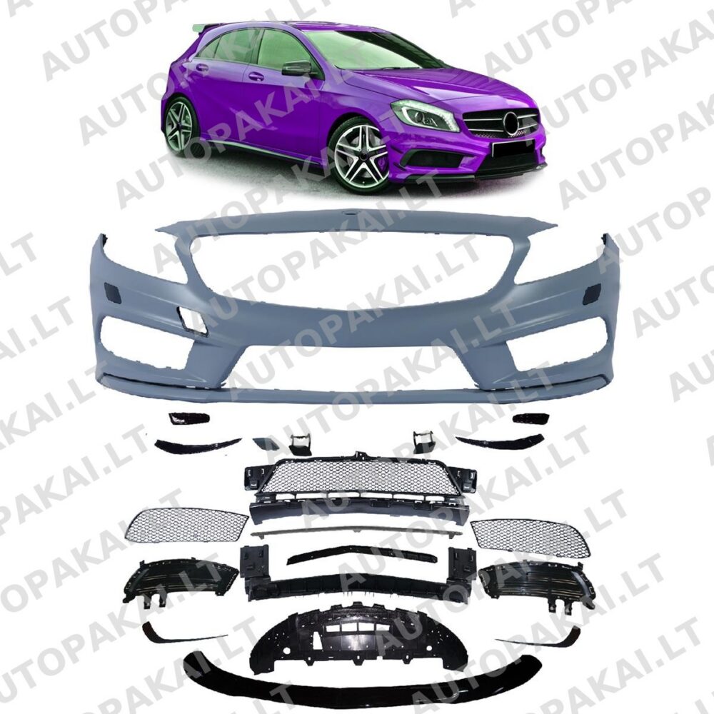 Bumper Front SRA Spoiler for MERCEDES A-Class (W176) Pre-Facelift 12-15