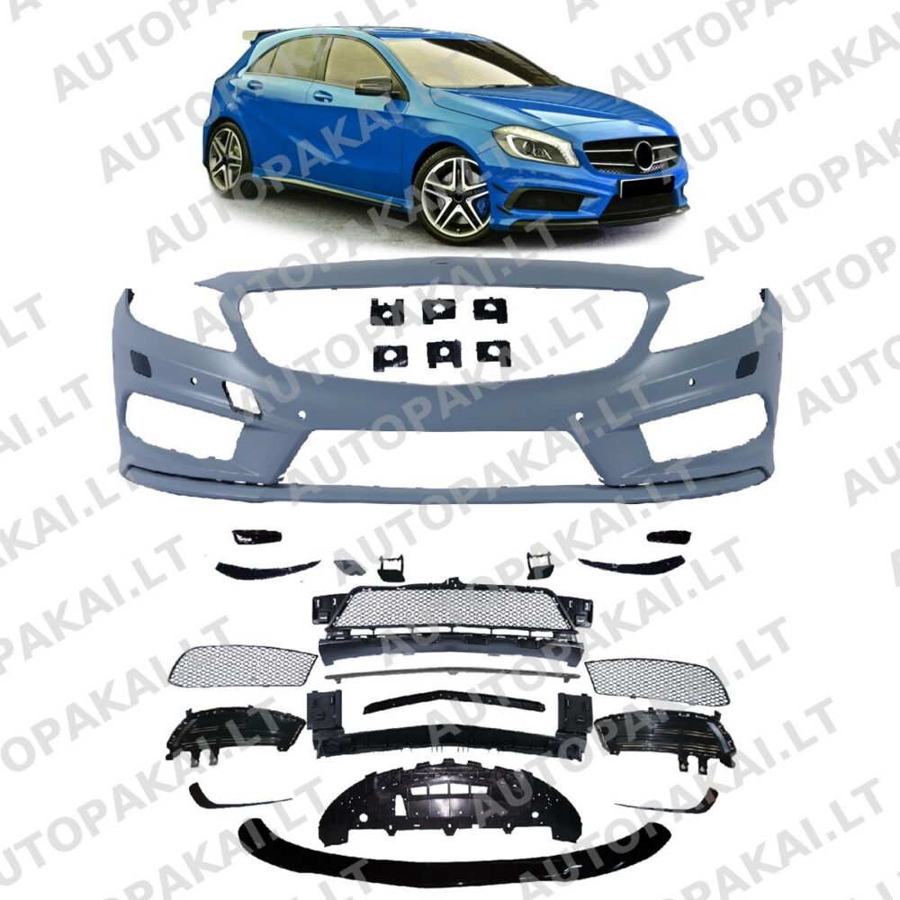 Front Bumper with PDC SRA Spoiler suitable for MERCEDES A-Class W176 12-15