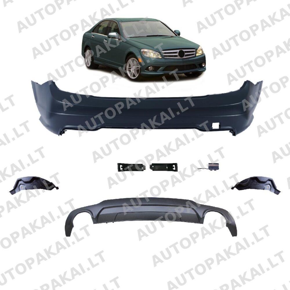 Rear Bumper with PDC fit for MERCEDES C-Class W204 Sedan Coupe 11-15