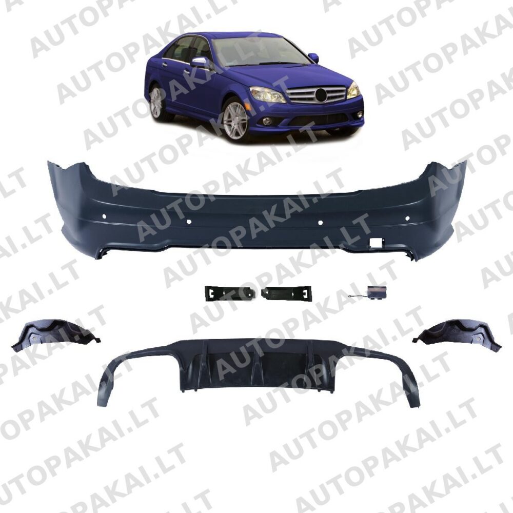 Rear Bumper with PDC suitable for MERCEDES C-Class W204 Sedan Coupe 11-15