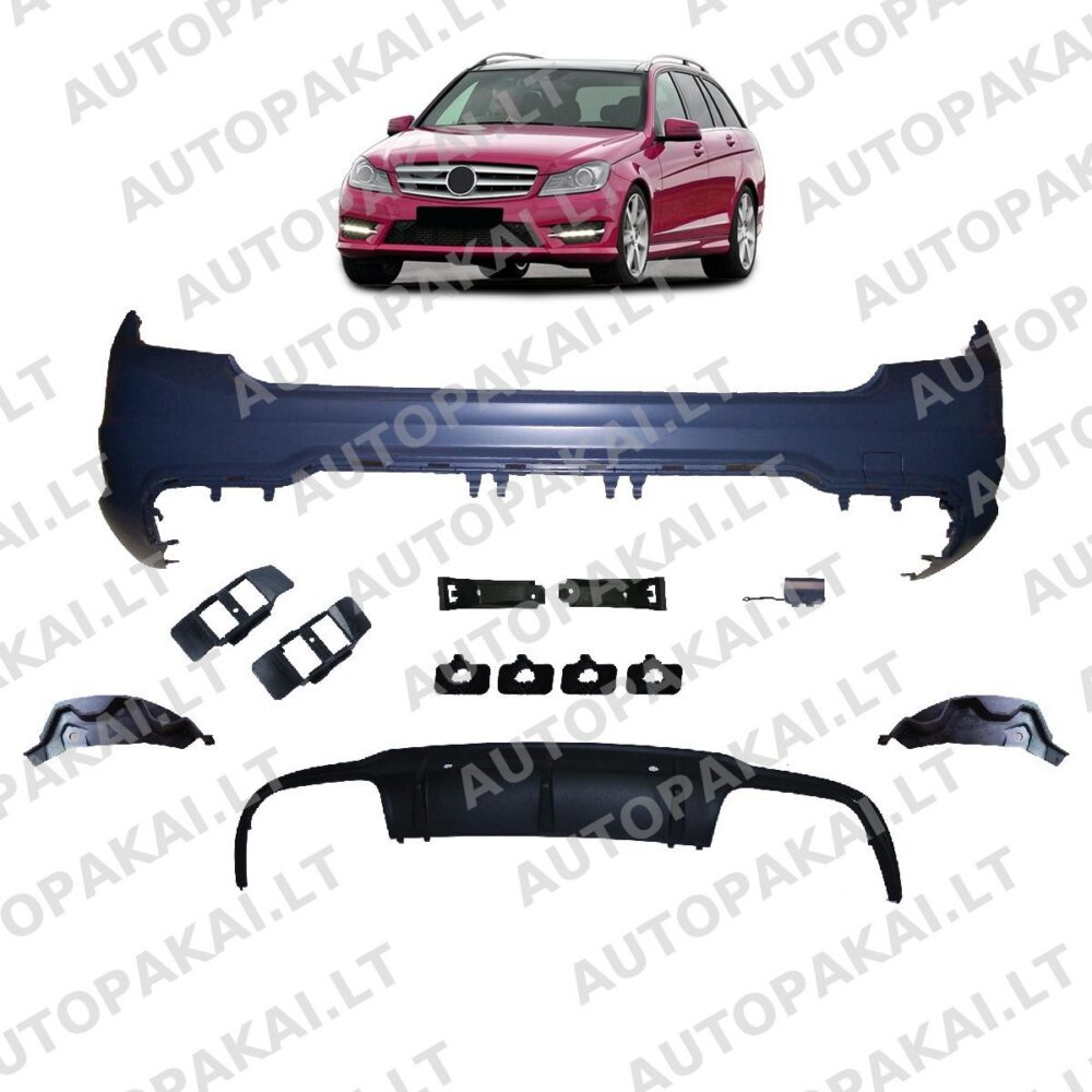 Rear Bumper PDC With Diffuser suitable for MERCEDES C-Class S204 T-Modell 07-15