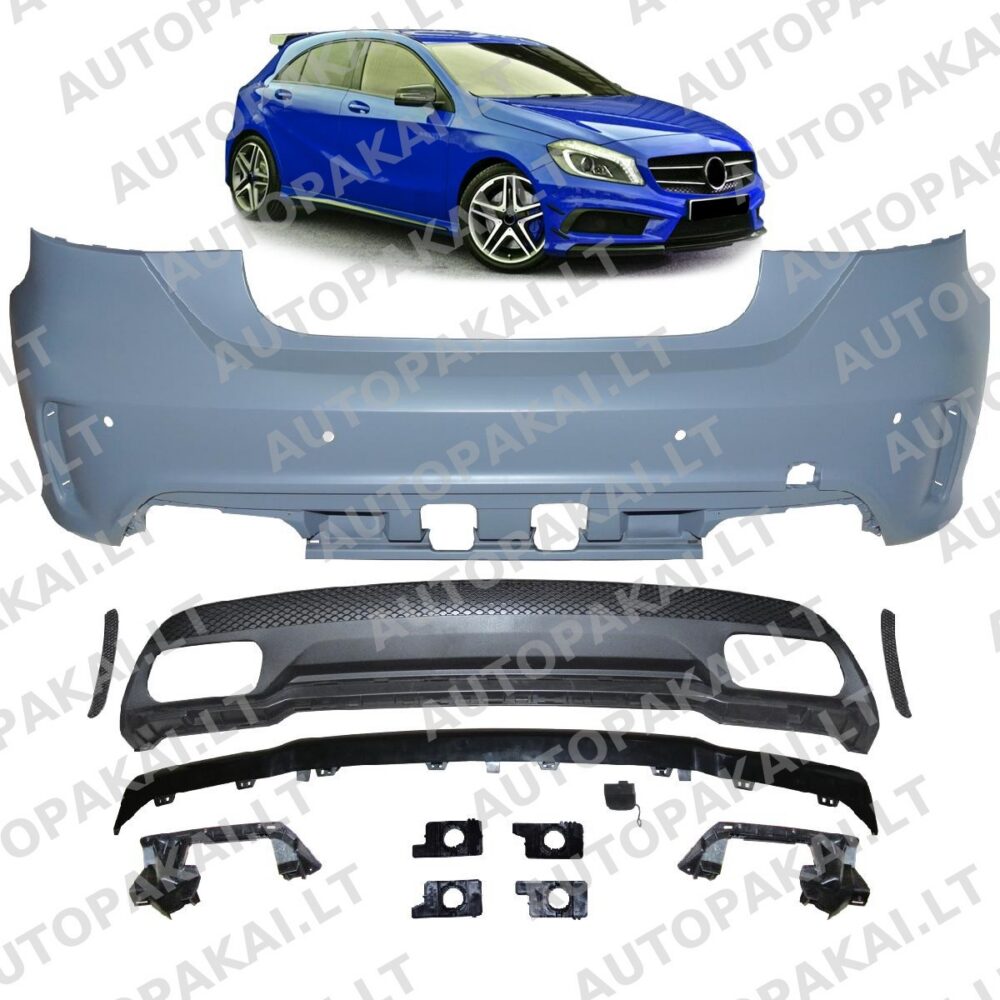 Rear Bumper PDC With Diffuser suitable for MERCEDES A-Class W176 12-15