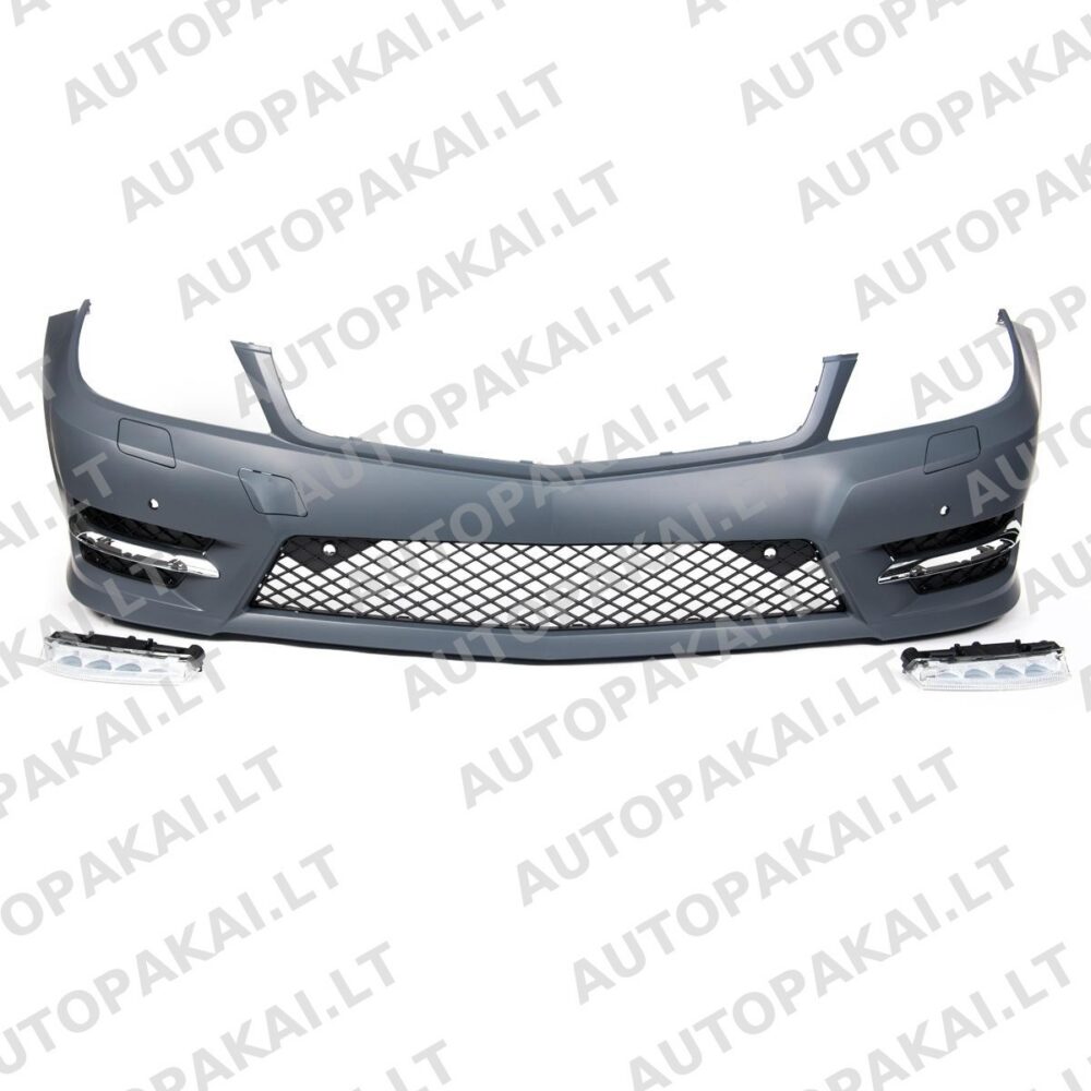 Front Bumper + PDC + SRA + LED DRL MERCEDES C-Class W204 07-15