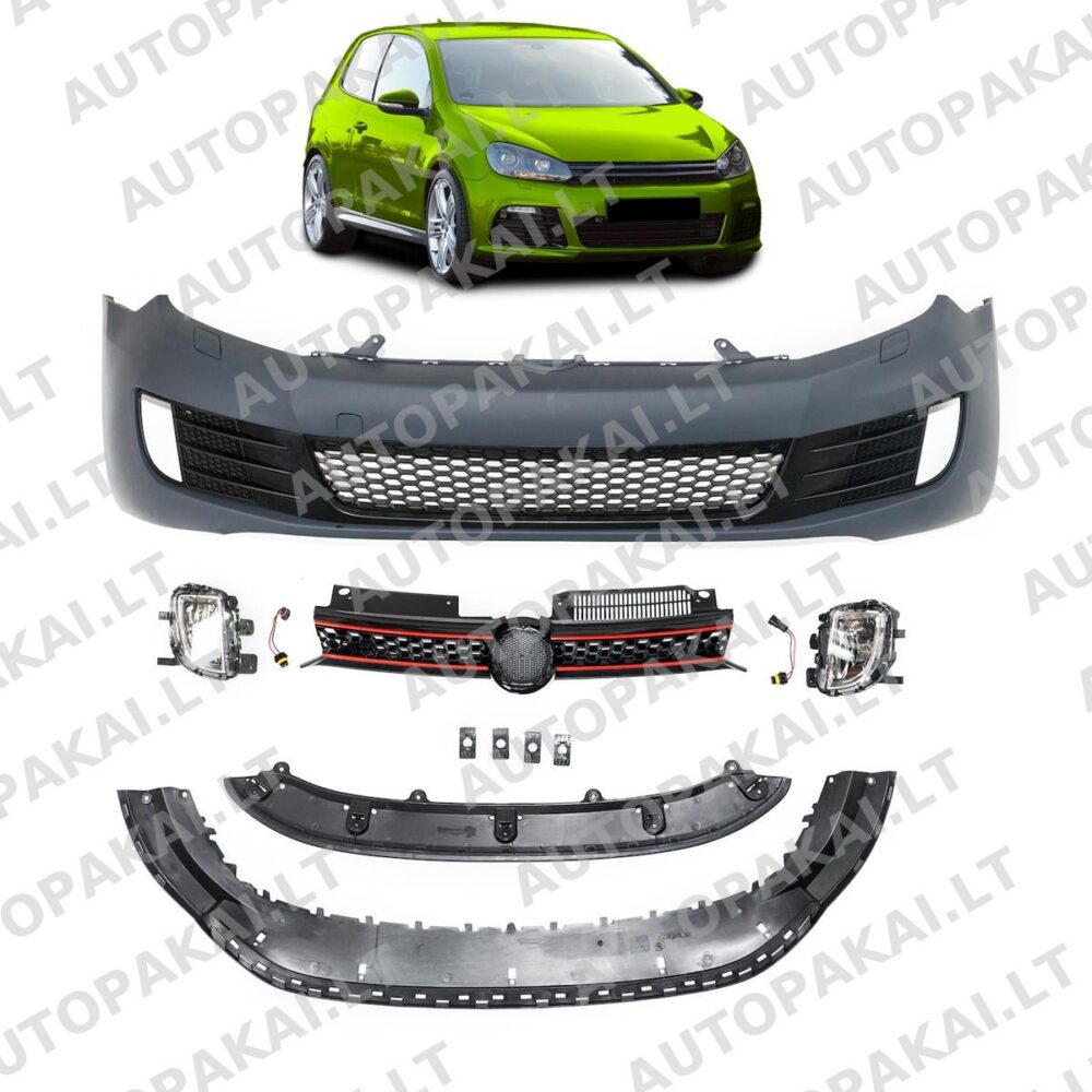 Front Bumper With SRA + Fog Lights suitable for VW Golf 6 08-14