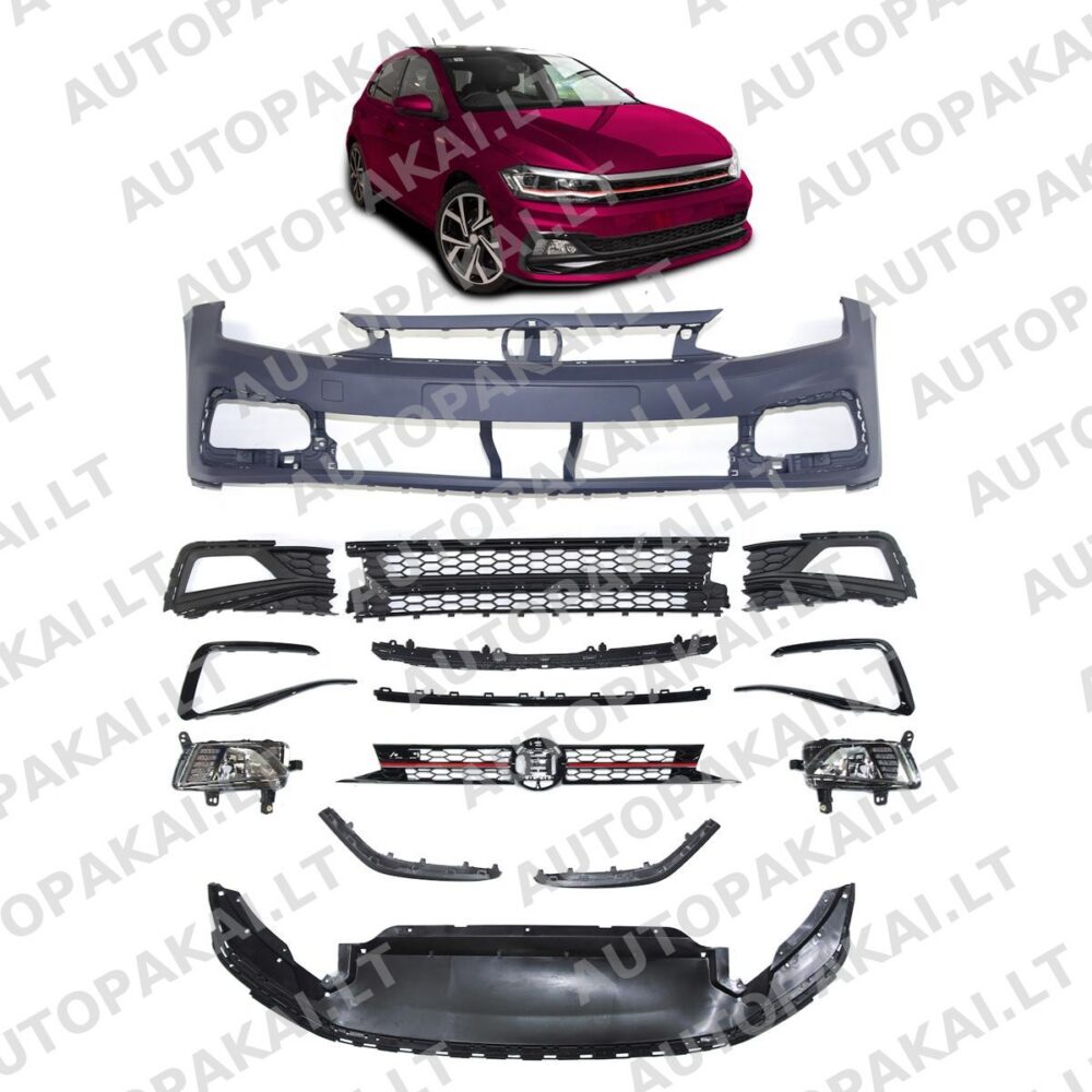 Front Bumper With SRA + Fog Lights suitable for VW POLO VI AW 17-21