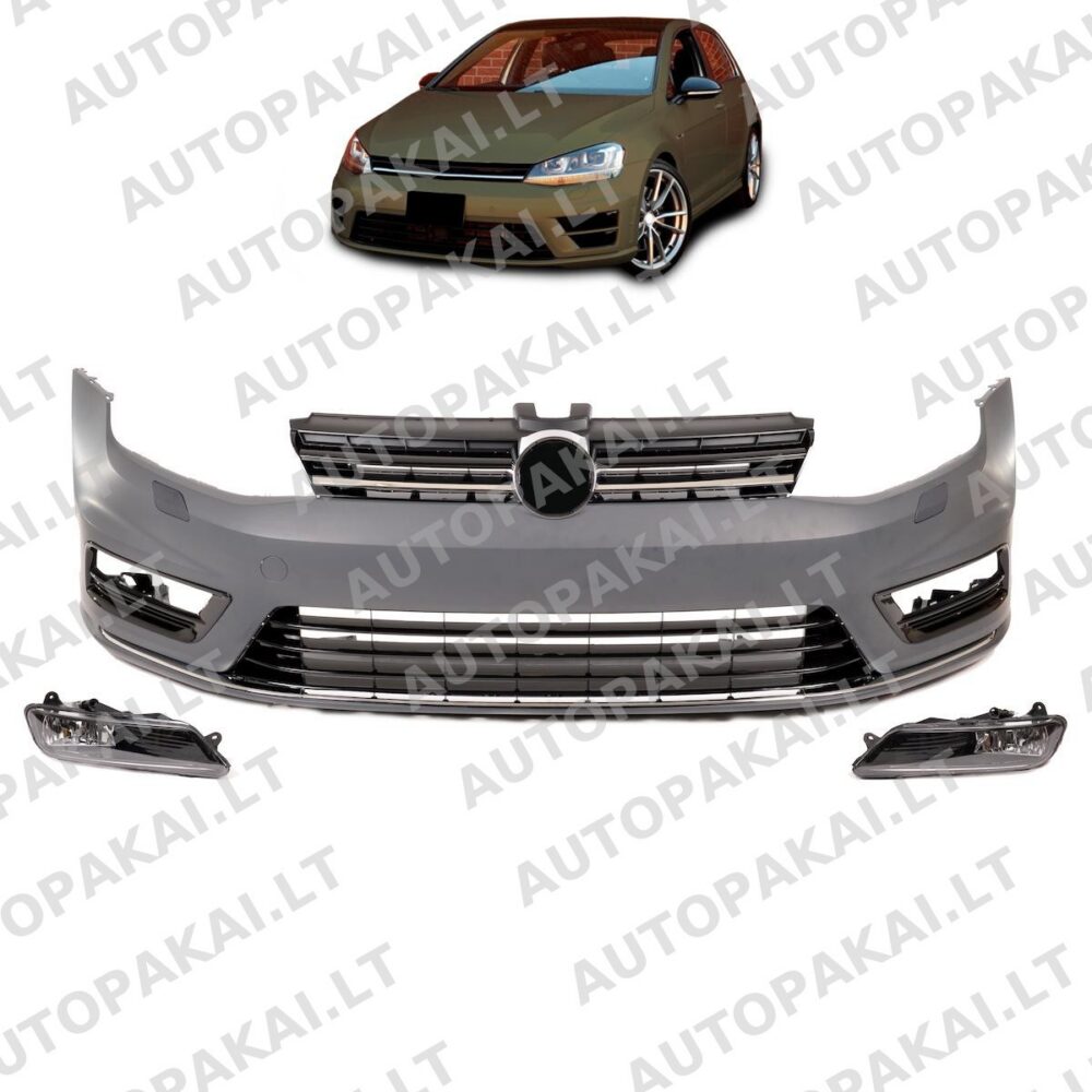 Front Bumper With SRA + Fog Lights suitable for VW Golf 7 12-16