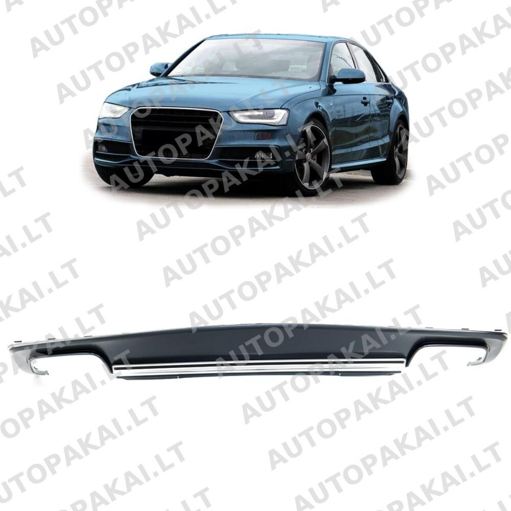 Galinis difuzorius sidabro pilkos spalvos, tinkantis AUDI A4 B8 8K Sedan Avant 12-15