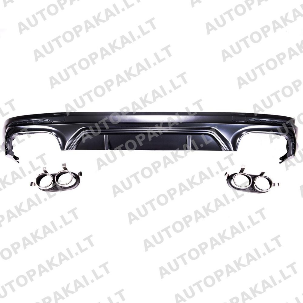 Rear Bumper Diffuser with Chrome Tail Pipes suitable for AUDI Q5 FY 17-24