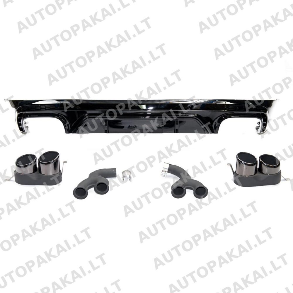 Rear Bumper Diffuser with Black Tail Pipes suitable for AUDI Q5 FY 17-24