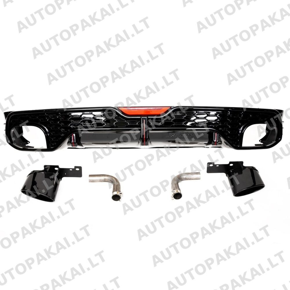 Rear Diffuser Gloss Black with Black Tail Pipes fit for AUDI Q5 FY 17-24