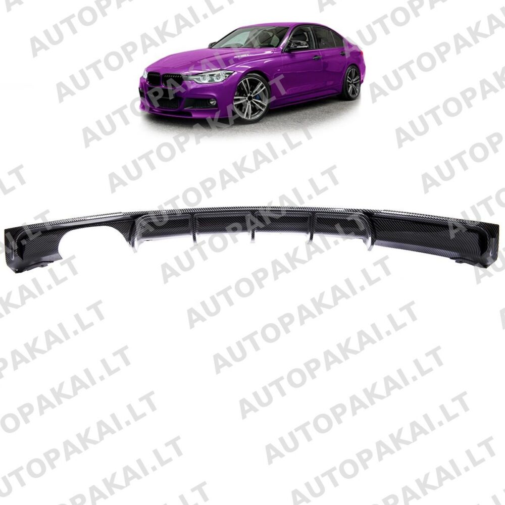 BMW 3 (F30,F31) 2011-2018 galinio spoilerio difuzoriaus anglies pluošto imitacija -OO—