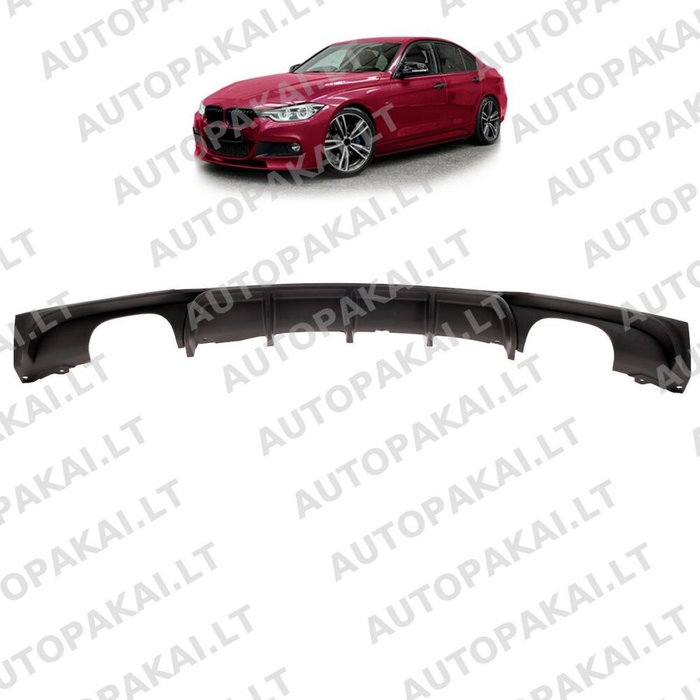 Rear Diffuser Matt Black suitable for BMW 3 F30, F31 Sedan Touring 11-18