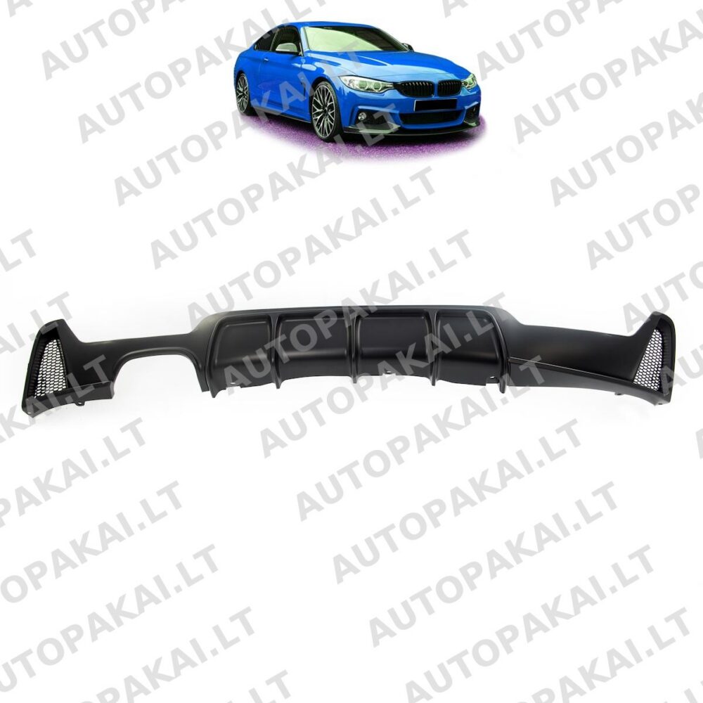 Galinis difuzorius matinės juodos spalvos, tinkantis BMW 4 F32, F33, F36 420-430 13-20