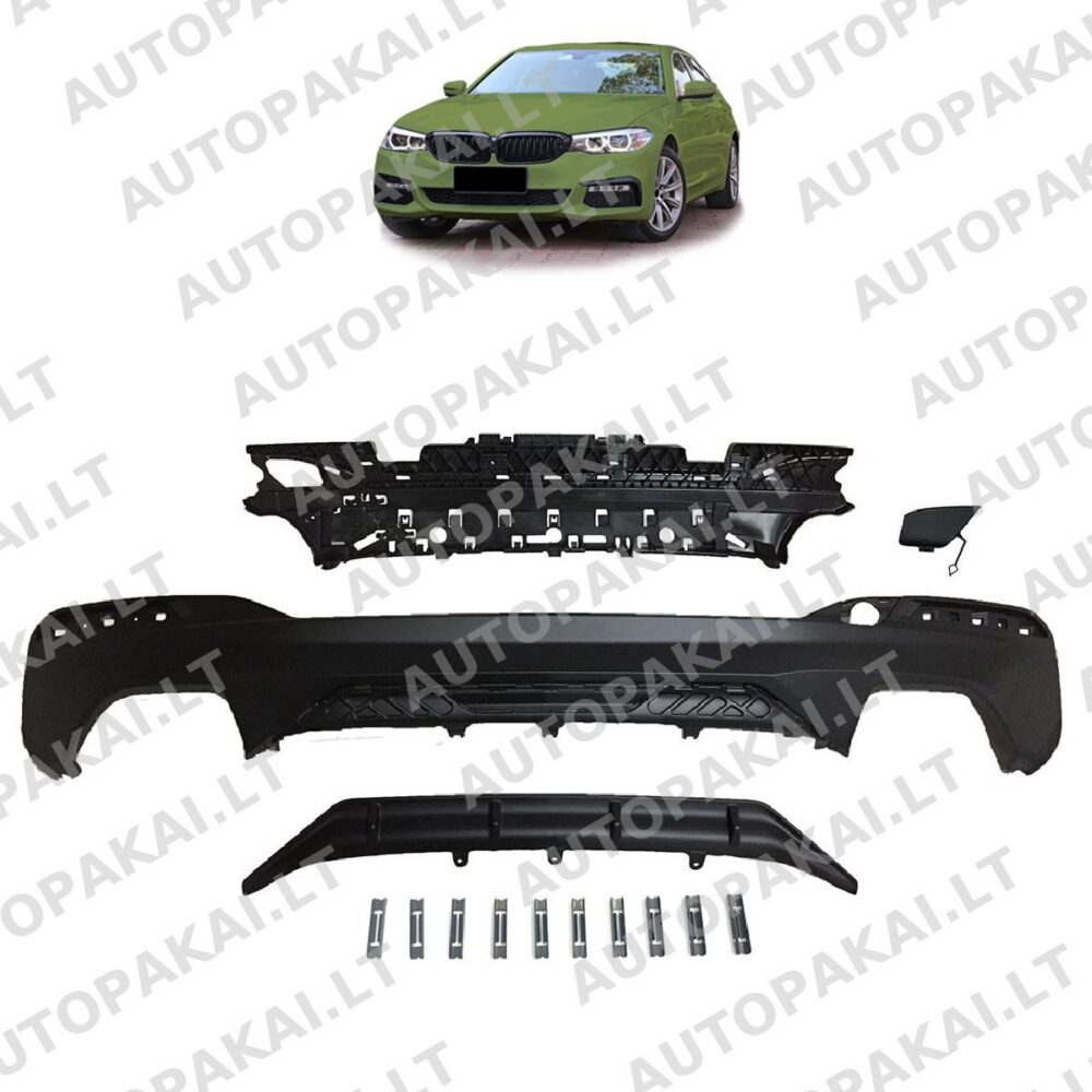 Rear Bumper Diffuser Matt Black fit for BMW 5-Series G30, G31 540 17-20
