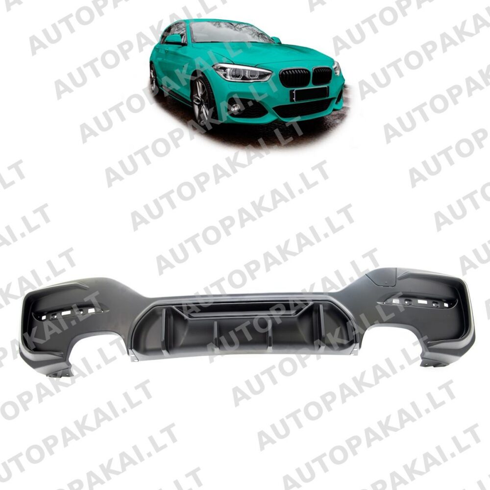Rear Spoiler Diffuser Matt Black for BMW 1 (F20,F21) Facelift 2015-2019