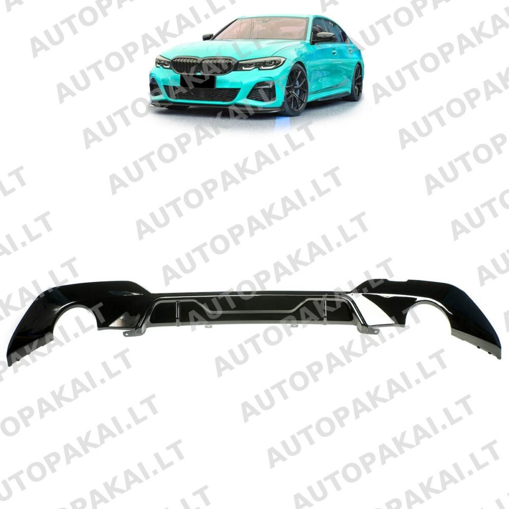 Rear Diffuser Gloss Black suitable for BMW 3 G20, G21 Sedan Touring 19-22