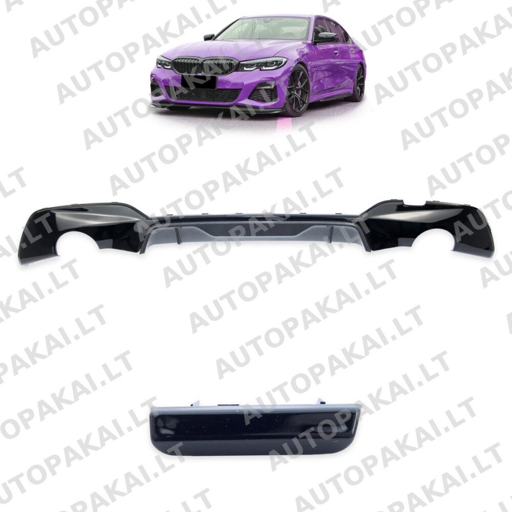 BMW 3 (G20,G21) Pre-Facelift 19-22 galinio spoilerio difuzoriaus anglies pluošto imitacija