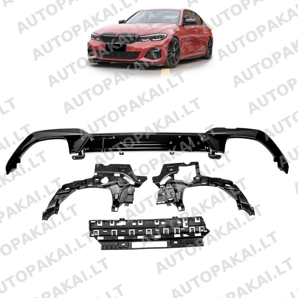 Rear Diffuser Gloss Black fit for BMW 3 G20,G21 Sedan Touring 19-22 340i