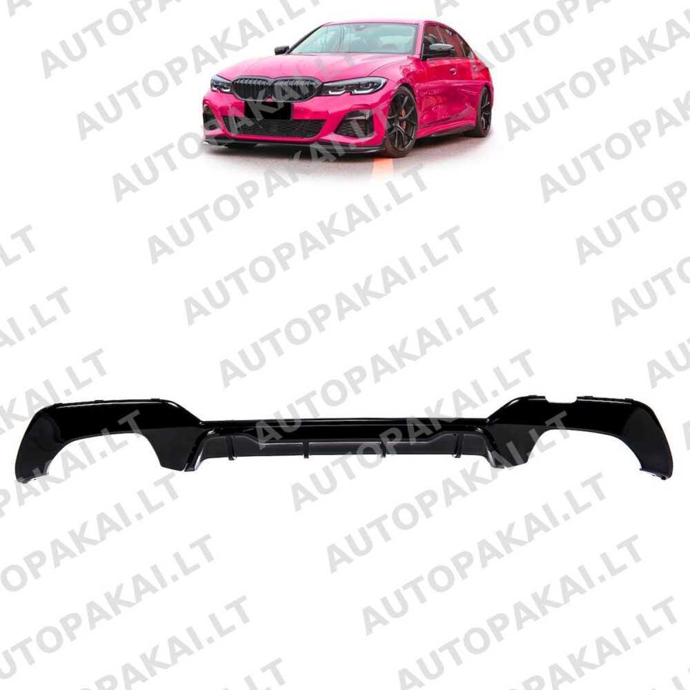 Rear Spoiler Diffuser Gloss Black for BMW 3 (G20,G21) Pre-Facelift 19-22