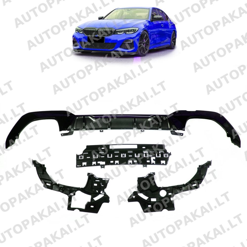 BMW 3 (G20,G21) Pre-Facelift 19-22 galinio spoilerio difuzoriaus anglies pluošto imitacija