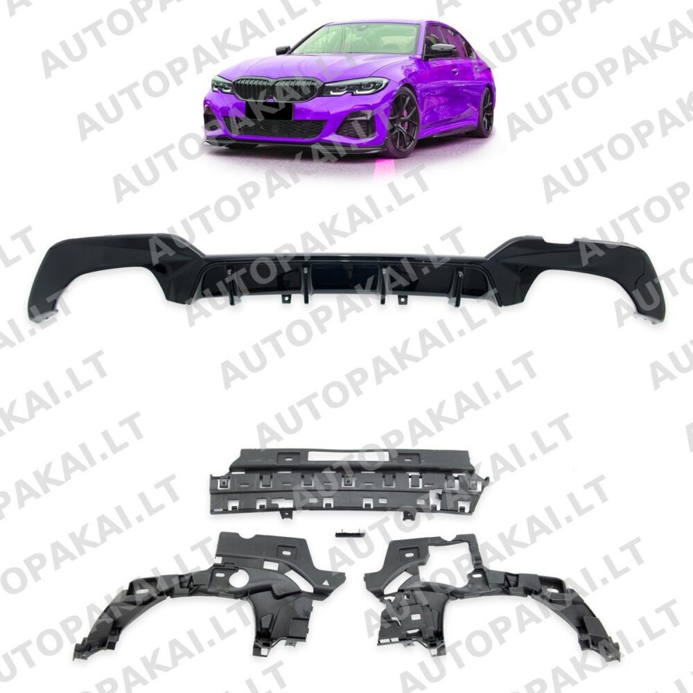 Rear Spoiler Diffuser Gloss Black for BMW 3 (G20,G21) Pre-Facelift 19-22