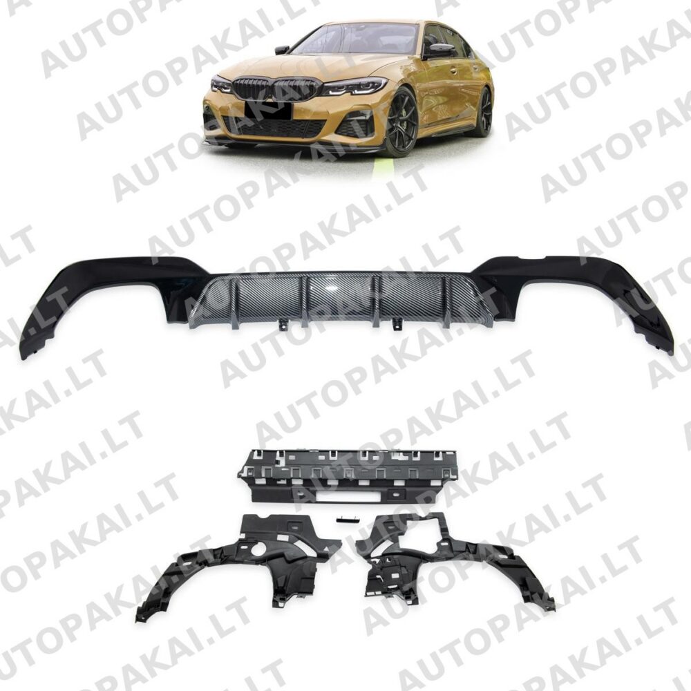 Rear Spoiler Diffuser Carbon Look for BMW 3 (G20,G21) Pre-Facelift 19-22