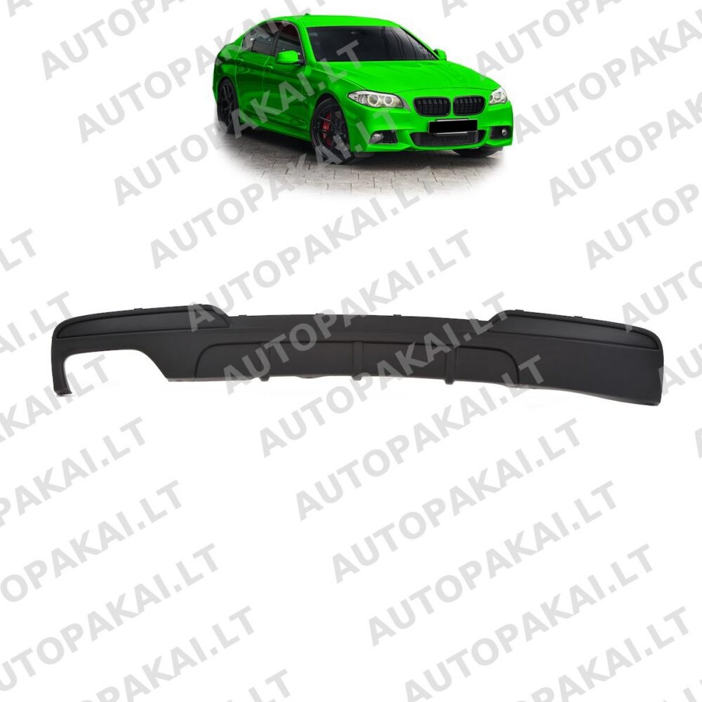 Rear Diffuser Matt Black suitable for BMW 5 F10, F11 Sedan Touring 09-16